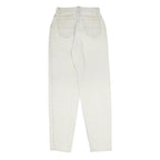 LL BEAN Womens Regular White Jeans Cotton Zip W24 L30 Classic Fit Casual