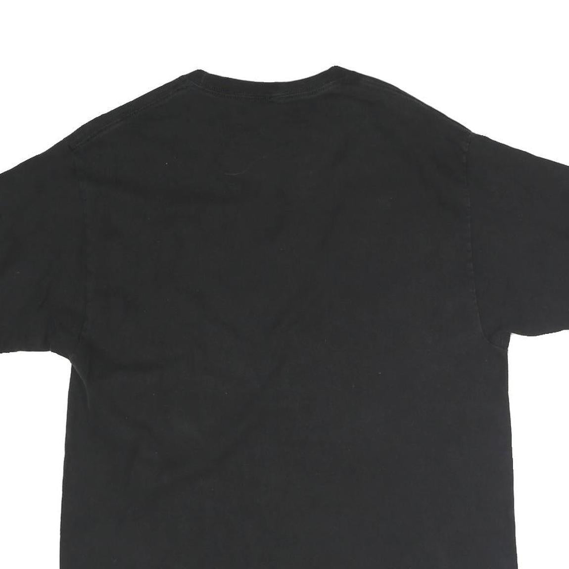 CHAMPION Mens Black Cotton Graphic T-Shirt L Short Sleeve Crew Neck Logo