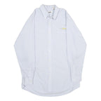 CINTAS Mens Light Blue Shirt L Button Down Collar Long Sleeve Cotton Blend