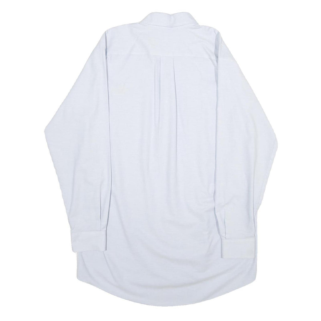 CINTAS Mens Light Blue Shirt L Button Down Collar Long Sleeve Cotton Blend