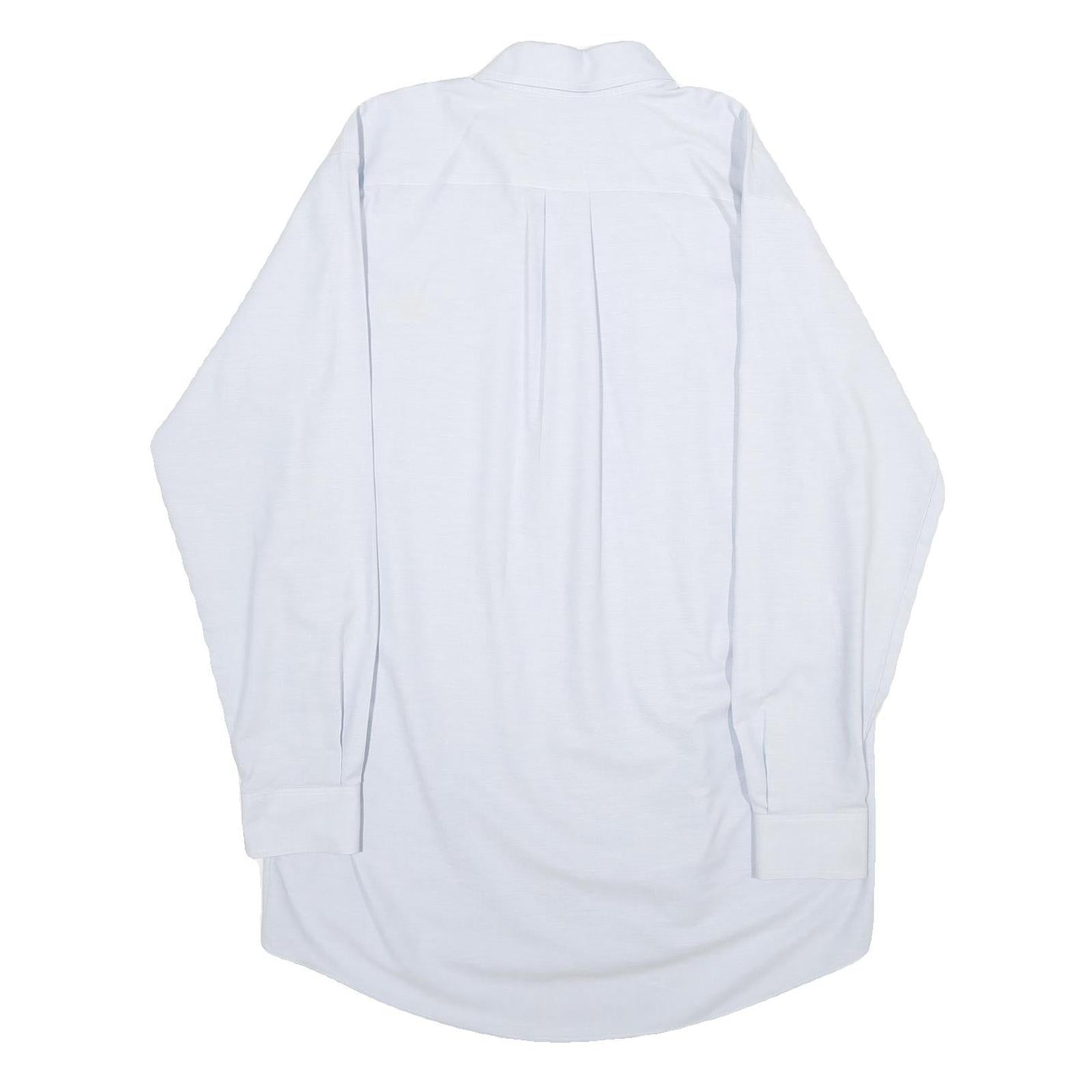 CINTAS Mens Light Blue Shirt L Button Down Collar Long Sleeve Cotton Blend