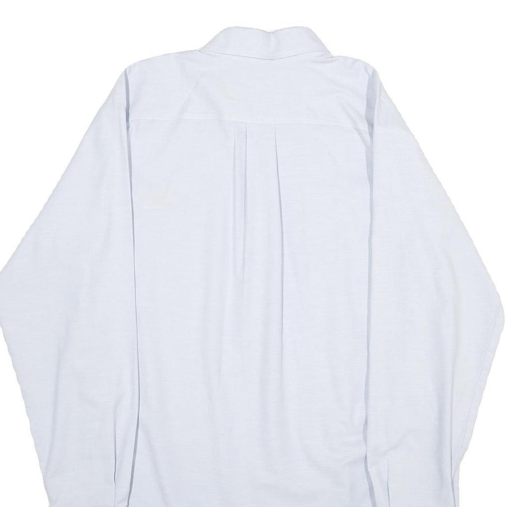 CINTAS Mens Light Blue Shirt L Button Down Collar Long Sleeve Cotton Blend
