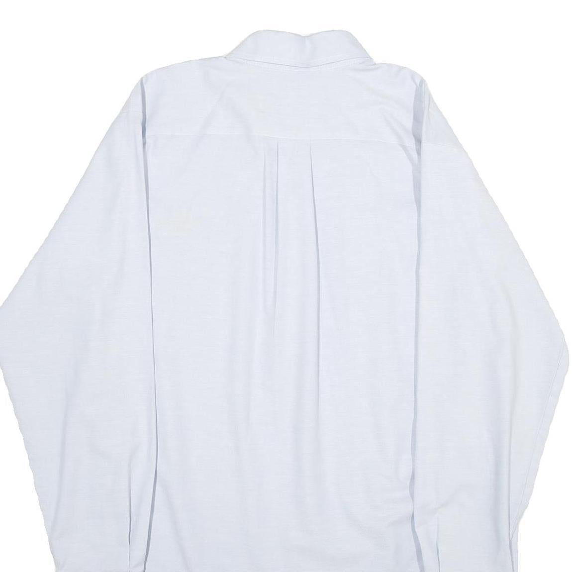 CINTAS Mens Light Blue Shirt L Button Down Collar Long Sleeve Cotton Blend