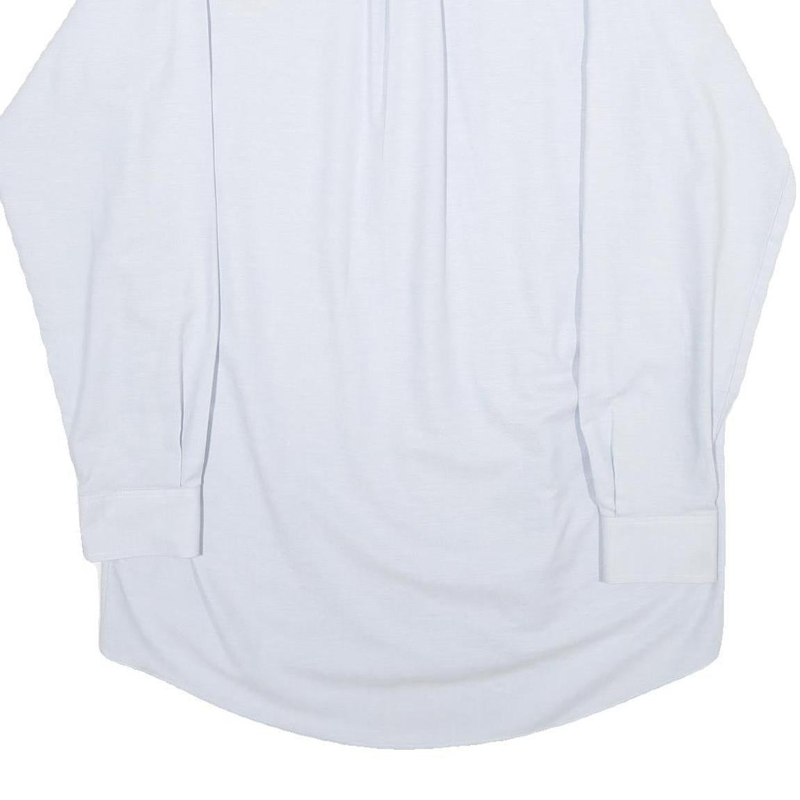 CINTAS Mens Light Blue Shirt L Button Down Collar Long Sleeve Cotton Blend