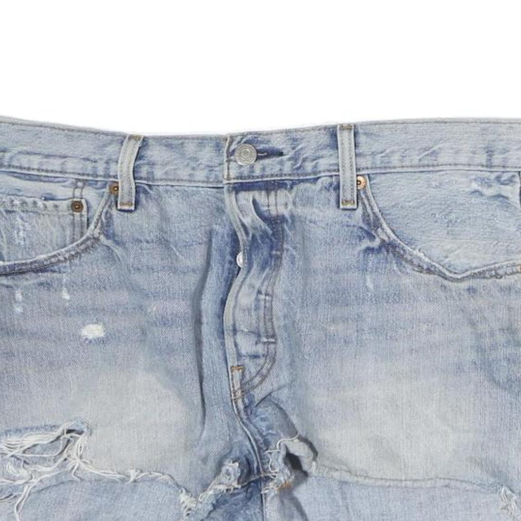 LEVI'S Womens Denim Blue Cut-Off Ripped Shorts M W34 Casual Summer