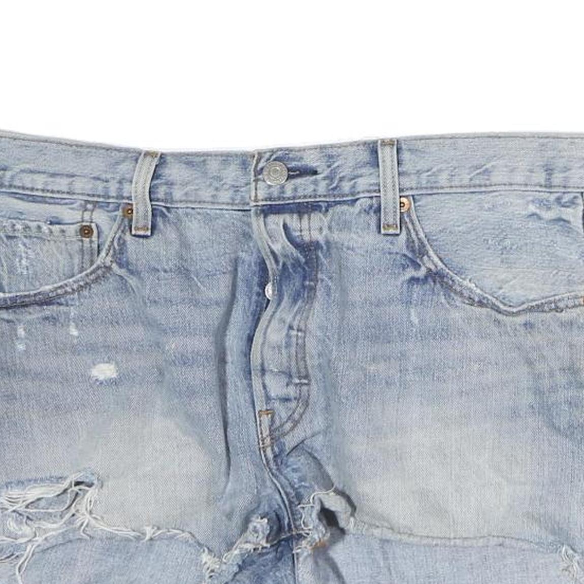 LEVI'S Womens Denim Blue Cut-Off Ripped Shorts M W34 Casual Summer