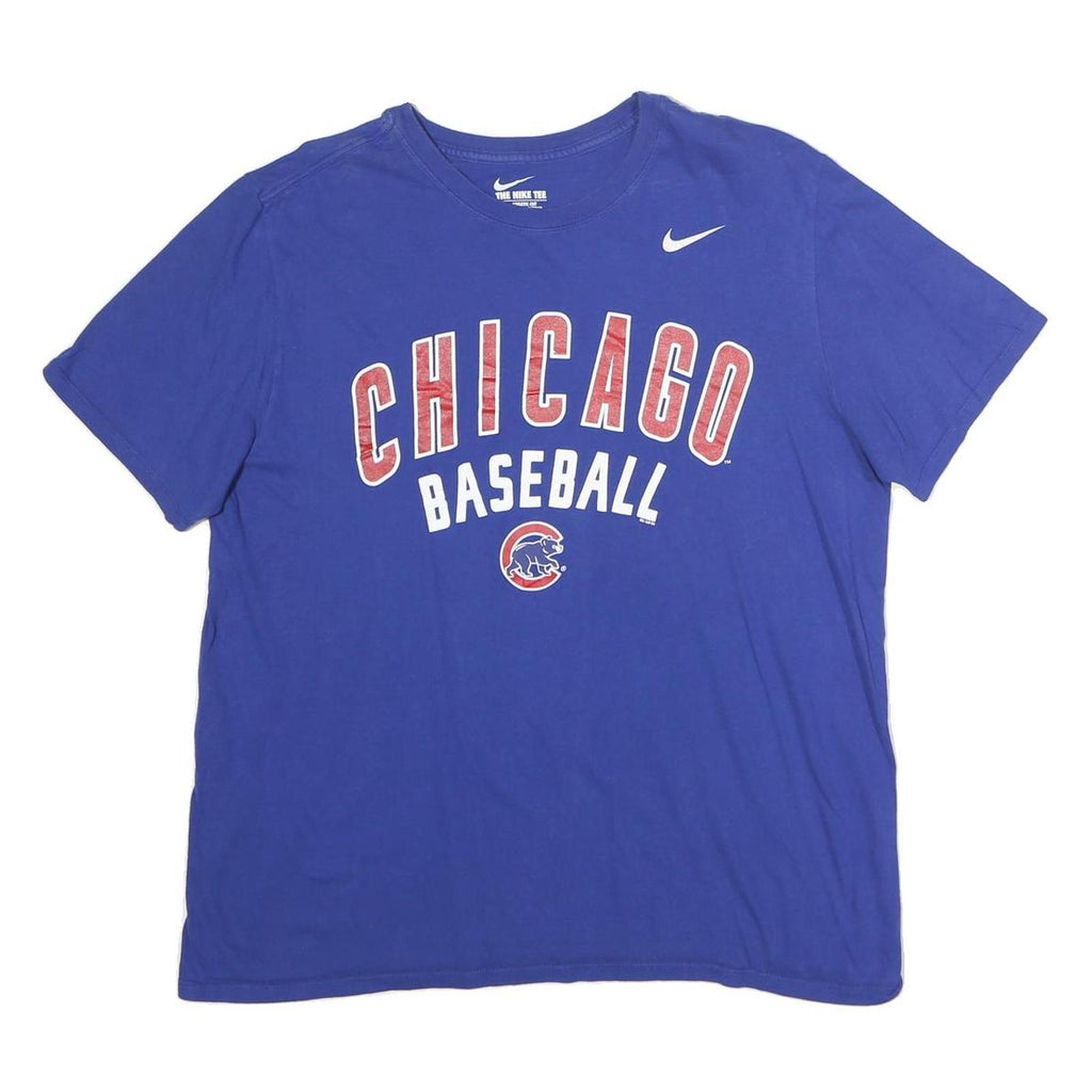 NIKE Mens Blue Chicago Baseball Graphic T-Shirt L Short Sleeve Crew Neck Casual