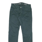 CARLO CHIONNA Mens Cotton Blend Slim Straight Green Trousers W30 L31 Stylish