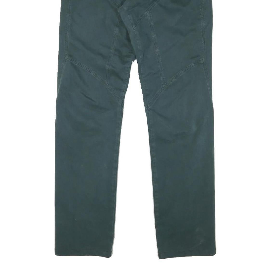 CARLO CHIONNA Mens Cotton Blend Slim Straight Green Trousers W30 L31 Stylish