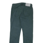 CARLO CHIONNA Mens Cotton Blend Slim Straight Green Trousers W30 L31 Stylish