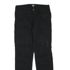 DICKIES Mens Cotton Blend Black Regular Fit Cargo Trousers W34 L34 Workwear