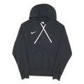 NIKE Mens Black Hoodie M Cotton Blend Pullover Swoosh Logo Casual