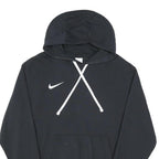 NIKE Mens Black Hoodie M Cotton Blend Pullover Swoosh Logo Casual