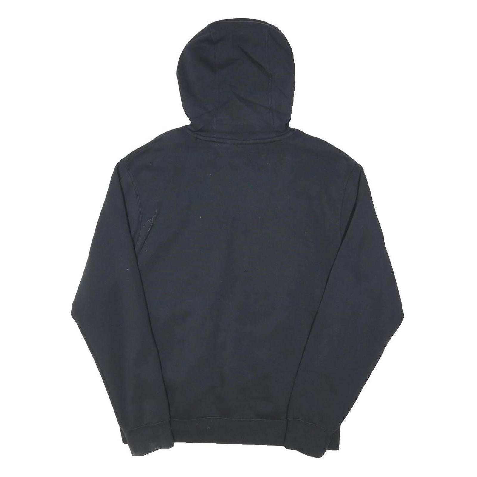 NIKE Mens Black Hoodie M Cotton Blend Pullover Swoosh Logo Casual