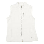 CALVIN KLEIN Womens White Polyester Regular Zip Sleeveless Jacket M Sherpa