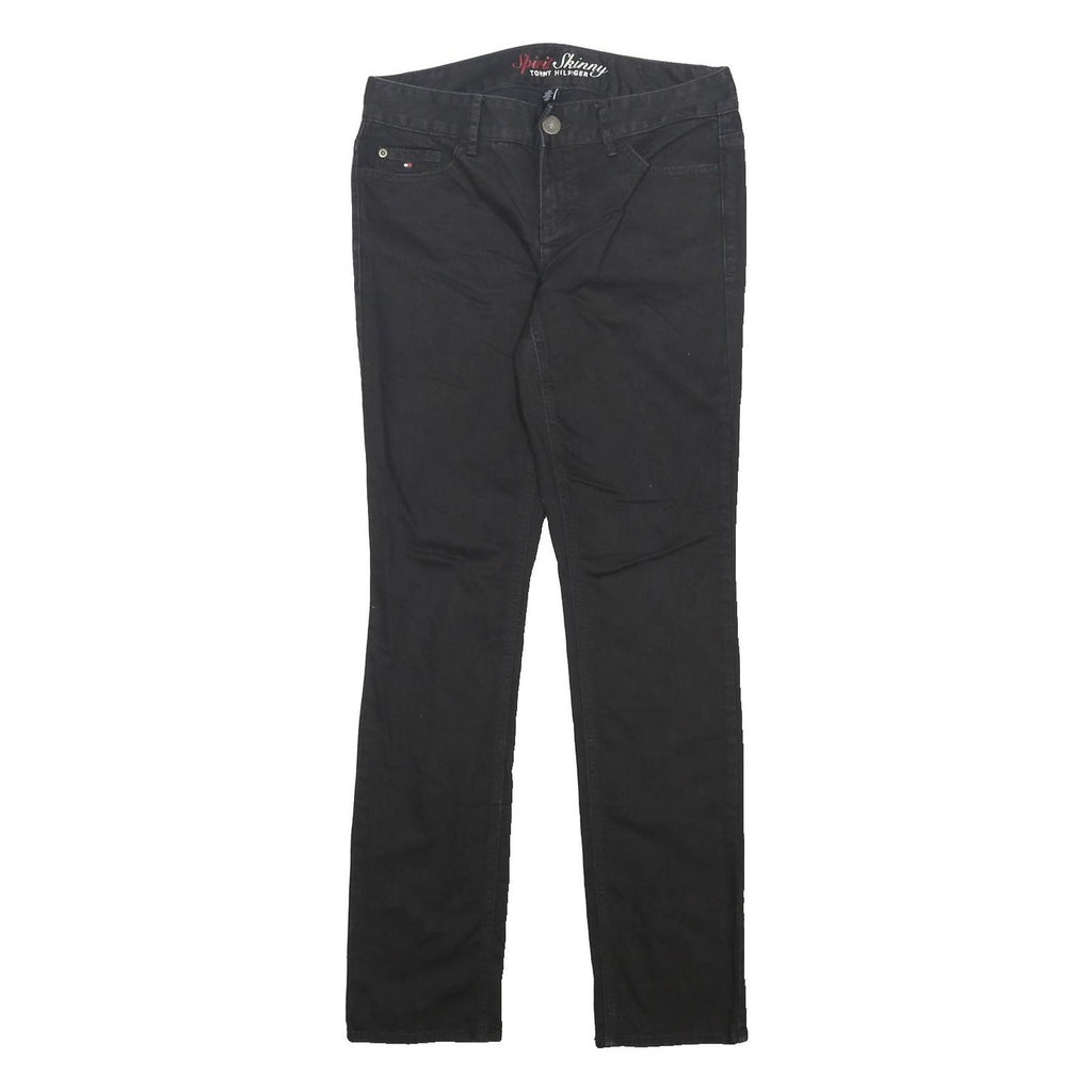 TOMMY HILFIGER Womens Slim Black Skinny Denim Jeans W30 L31 Stylish Zip Closure