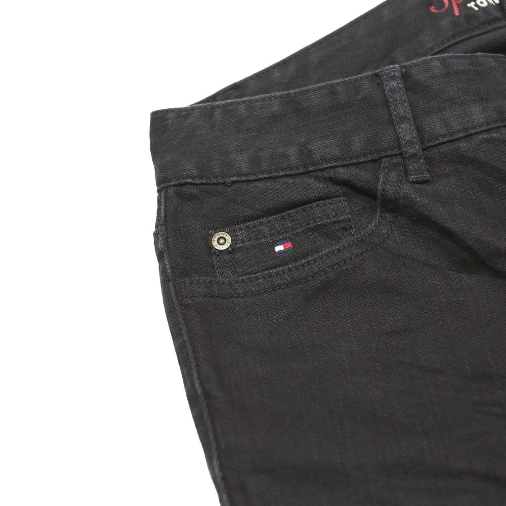 TOMMY HILFIGER Womens Slim Black Skinny Denim Jeans W30 L31 Stylish Zip Closure