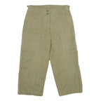 DKNY Womens Cotton Blend Beige Regular Fit Wide-Leg Trousers W28 L24 Casual