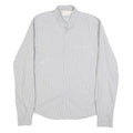 DKNY Mens Grey & White Stripe Shirt M Button Down Collar Long Sleeve Smart