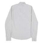 DKNY Mens Grey & White Stripe Shirt M Button Down Collar Long Sleeve Smart