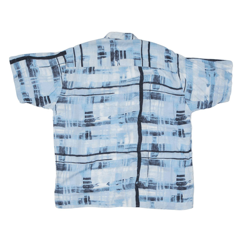 MC PANTHON Mens Shirt Blue Viscose Crazy Pattern L