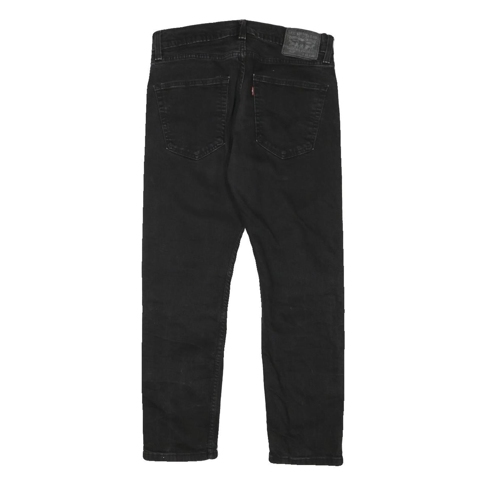LEVI'S 502 Mens Jeans Black Regular Straight Denim Medium W30 L26 Classic Cotton