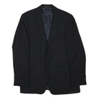 BOSS HUGO BOSS Mens Black Classic Wool Blend Jacket XL Plain Formal Button