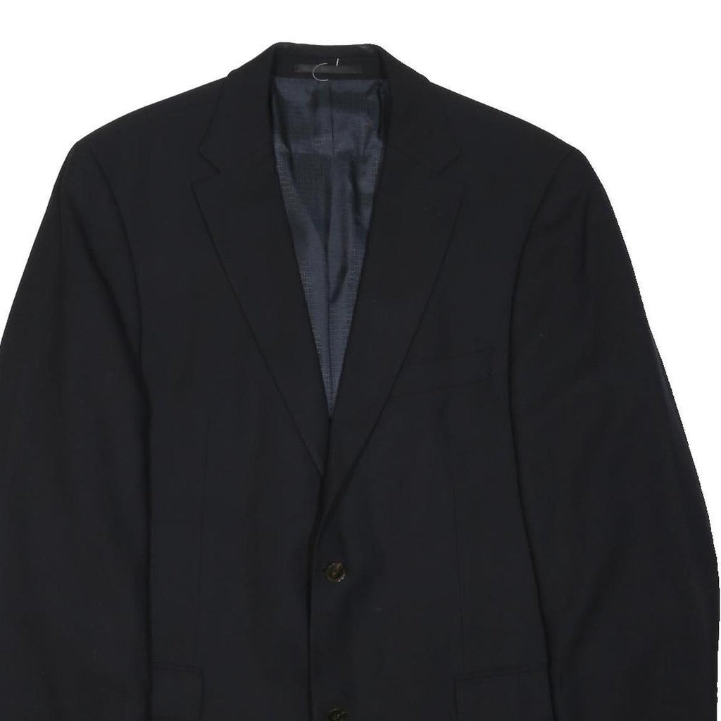BOSS HUGO BOSS Mens Black Classic Wool Blend Jacket XL Plain Formal Button