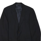 BOSS HUGO BOSS Mens Black Classic Wool Blend Jacket XL Plain Formal Button