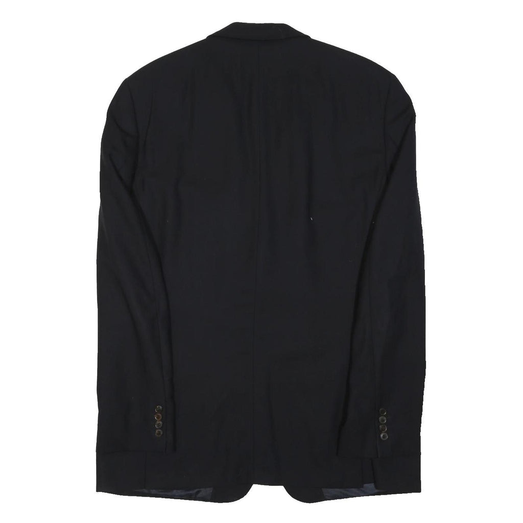 BOSS HUGO BOSS Mens Black Classic Wool Blend Jacket XL Plain Formal Button