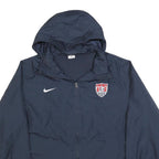 NIKE Mens Navy Blue Sports Logo Zip Hooded Jacket XL Polyester Blend Plain