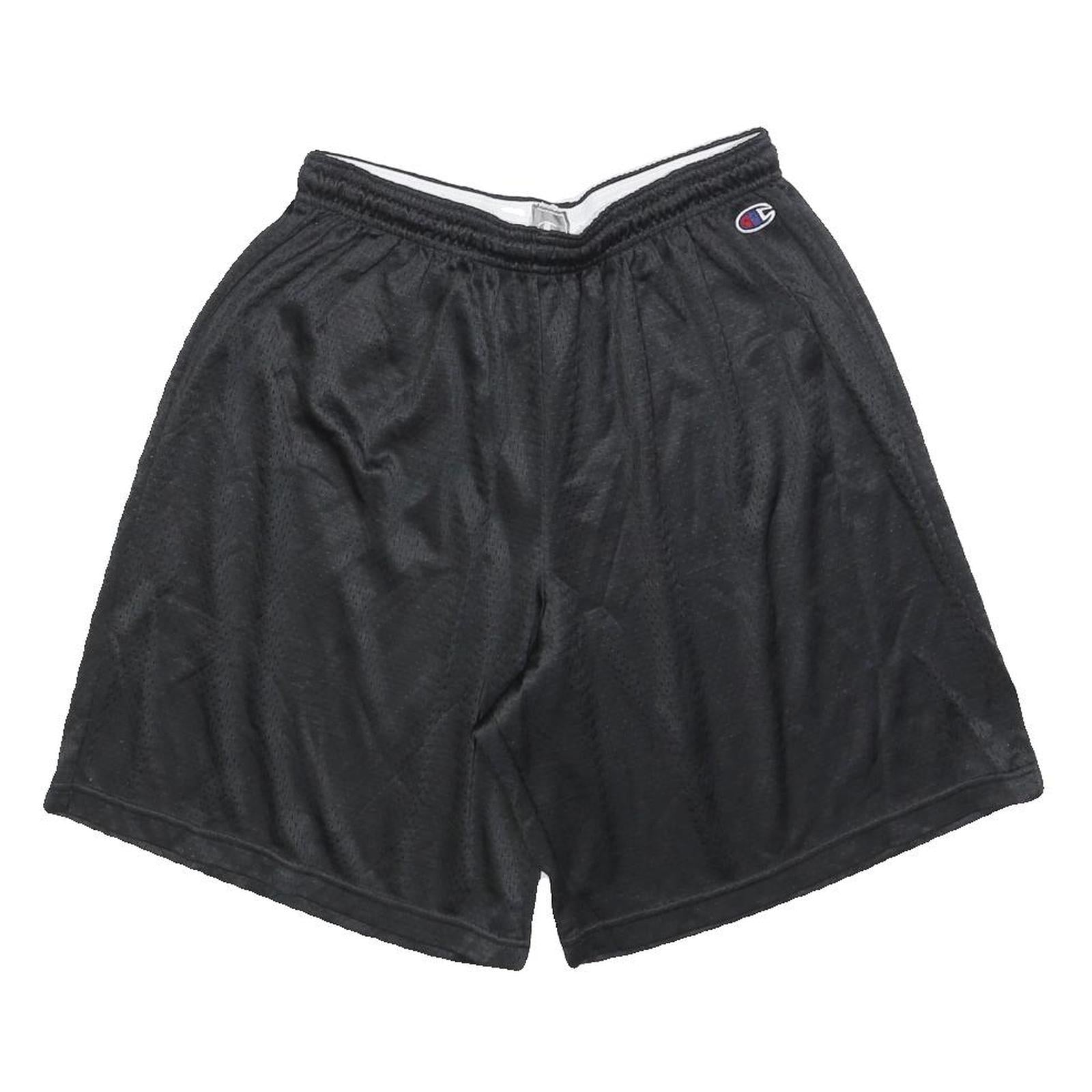 CHAMPION Mens Black Casual Shorts L W28 Sportswear Logo Polyester Comfort