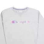 CHAMPION Womens Grey Pullover Crew Neck Sweatshirt M Cotton Blend Casual