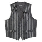 PIERRE CARDIN Mens Blazer Waistcoat Black Striped M