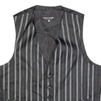 PIERRE CARDIN Mens Blazer Waistcoat Black Striped M