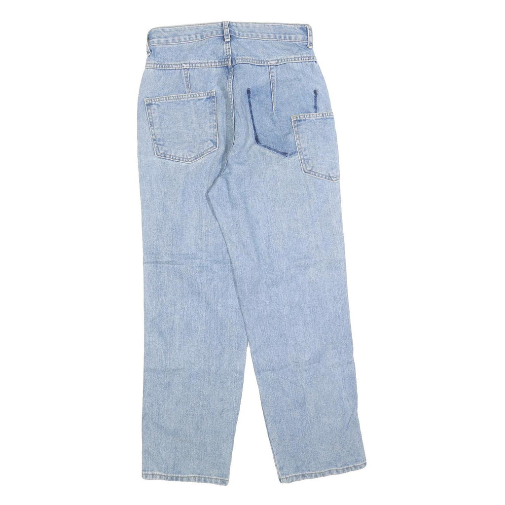 Womens Light Blue Relaxed Fit Straight Denim Cotton Blend Jeans W26 L28 Casual