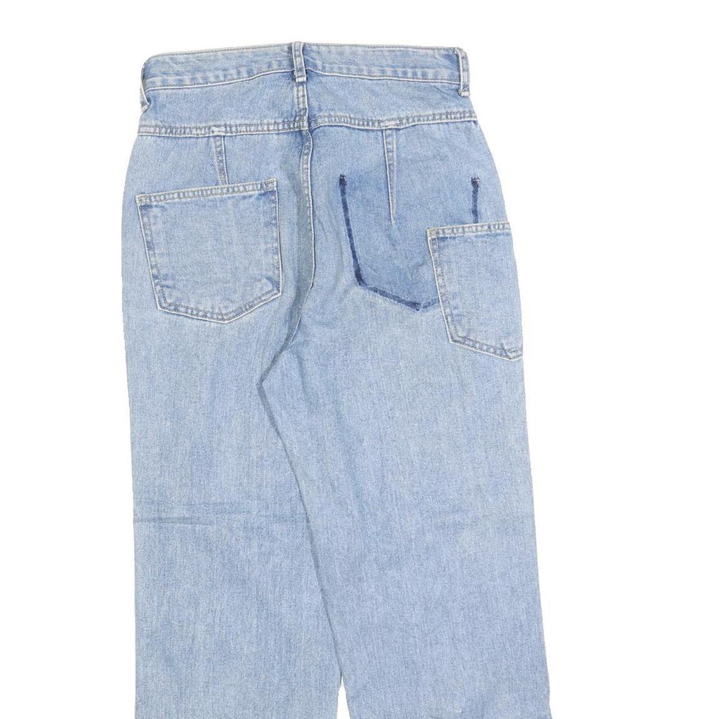 Womens Light Blue Relaxed Fit Straight Denim Cotton Blend Jeans W26 L28 Casual