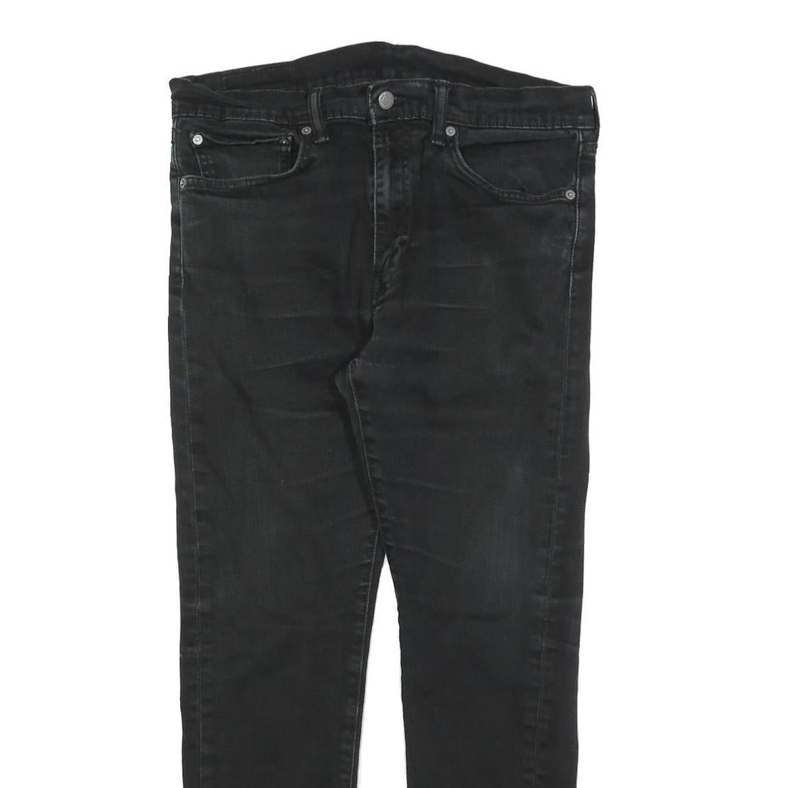 LEVI'S 510 Mens Slim Black Denim Raw W34 L27 Skinny Cotton Blend Zip Jeans