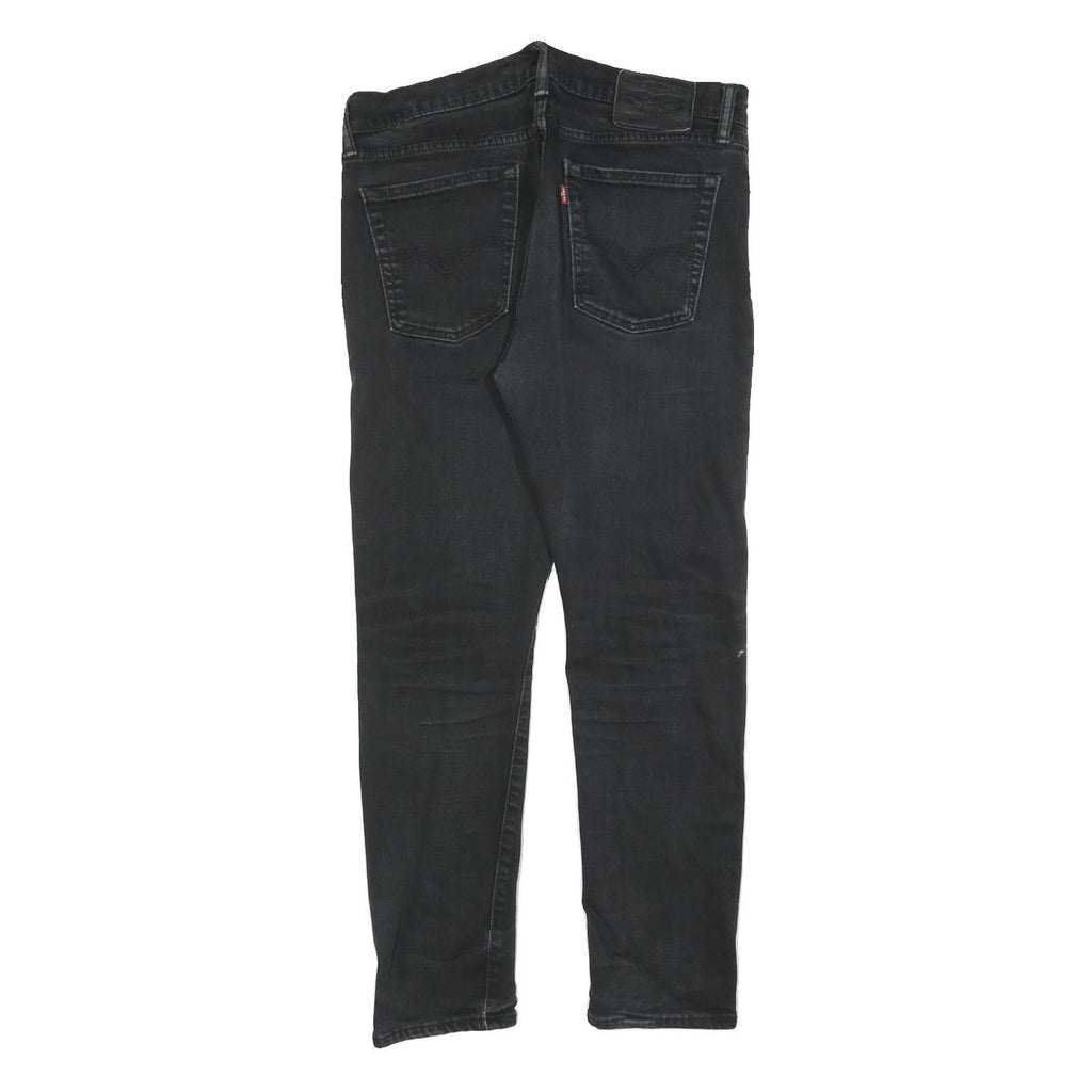 LEVI'S 510 Mens Slim Black Denim Raw W34 L27 Skinny Cotton Blend Zip Jeans