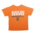 MAJESTIC Mens Orange San Francisco Baseball Graphic T-Shirt L Short Sleeve Crew