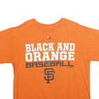 MAJESTIC Mens Orange San Francisco Baseball Graphic T-Shirt L Short Sleeve Crew