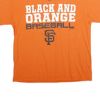 MAJESTIC Mens Orange San Francisco Baseball Graphic T-Shirt L Short Sleeve Crew