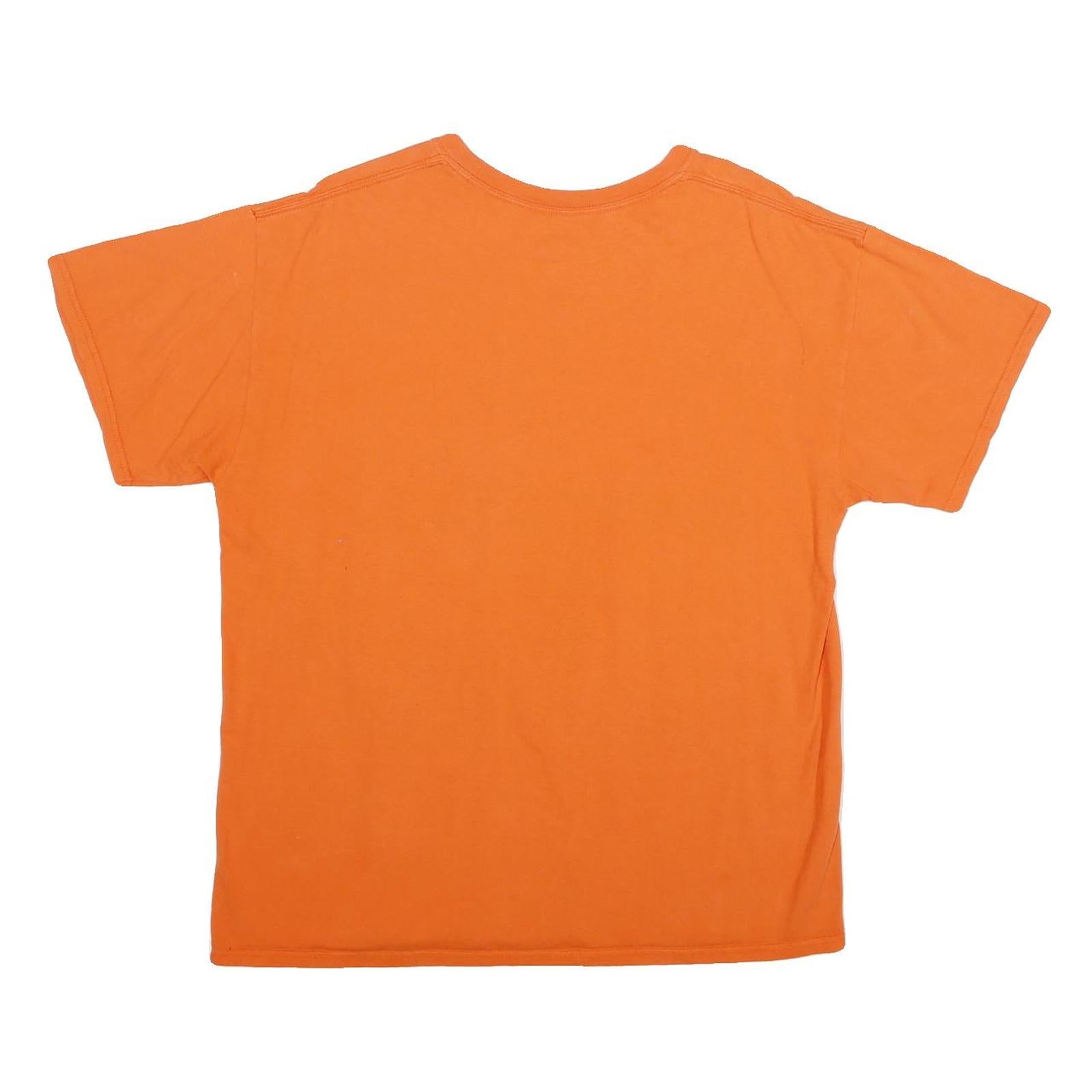 MAJESTIC Mens Orange San Francisco Baseball Graphic T-Shirt L Short Sleeve Crew