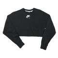 NIKE Womens Black Crop Sweatshirt XS Nike Air Printed Logo Crew Neck Long Sleeve