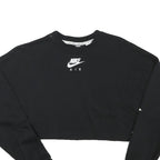 NIKE Womens Black Crop Sweatshirt XS Nike Air Printed Logo Crew Neck Long Sleeve