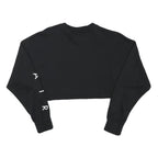NIKE Womens Black Crop Sweatshirt XS Nike Air Printed Logo Crew Neck Long Sleeve