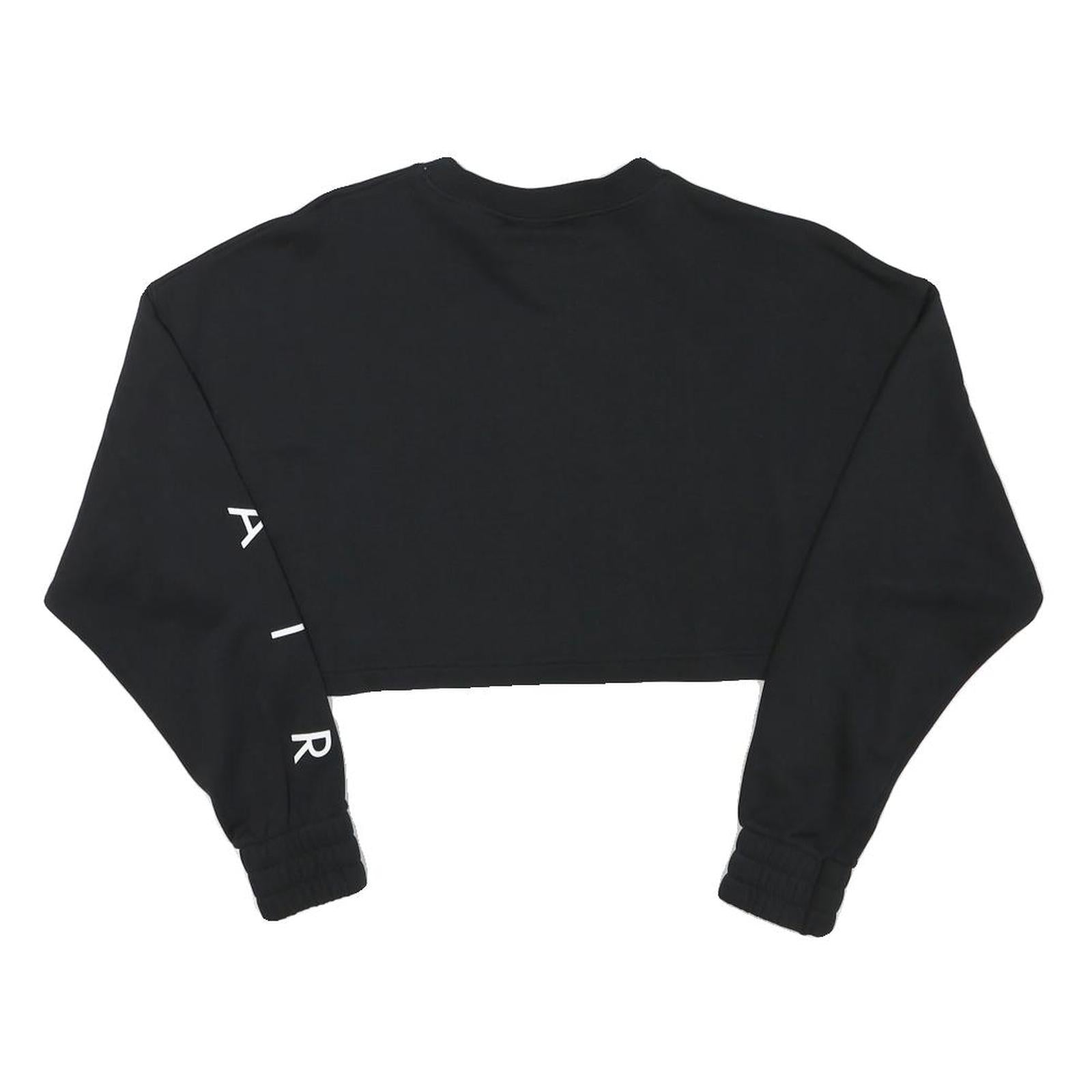 NIKE Womens Black Crop Sweatshirt XS Nike Air Printed Logo Crew Neck Long Sleeve