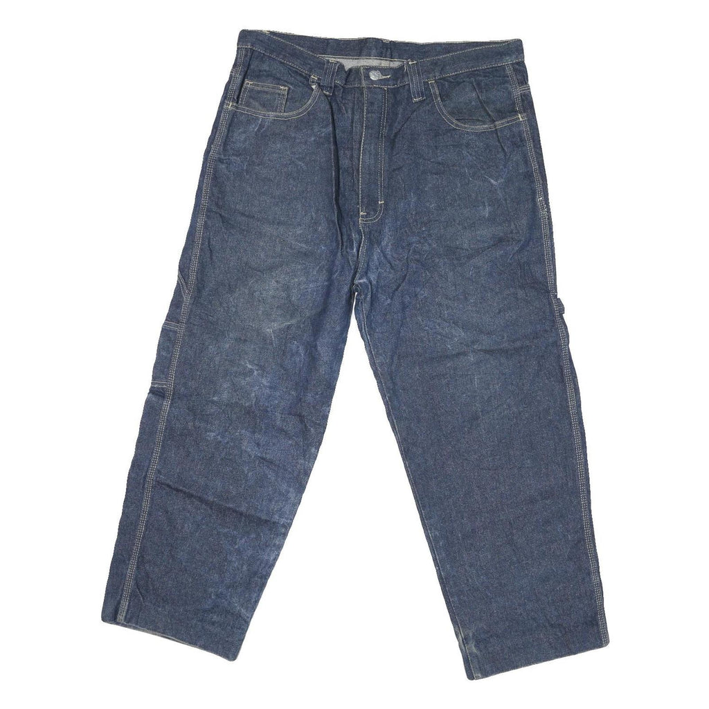 GALAPO Mens Jeans Blue Regular Straight Denim W36 L27 Workwear Style