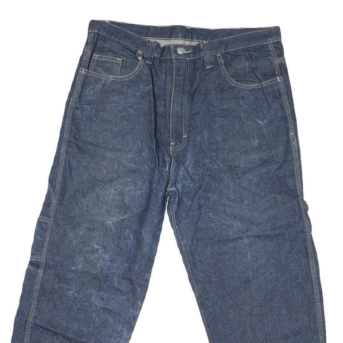 GALAPO Mens Jeans Blue Regular Straight Denim W36 L27 Workwear Style