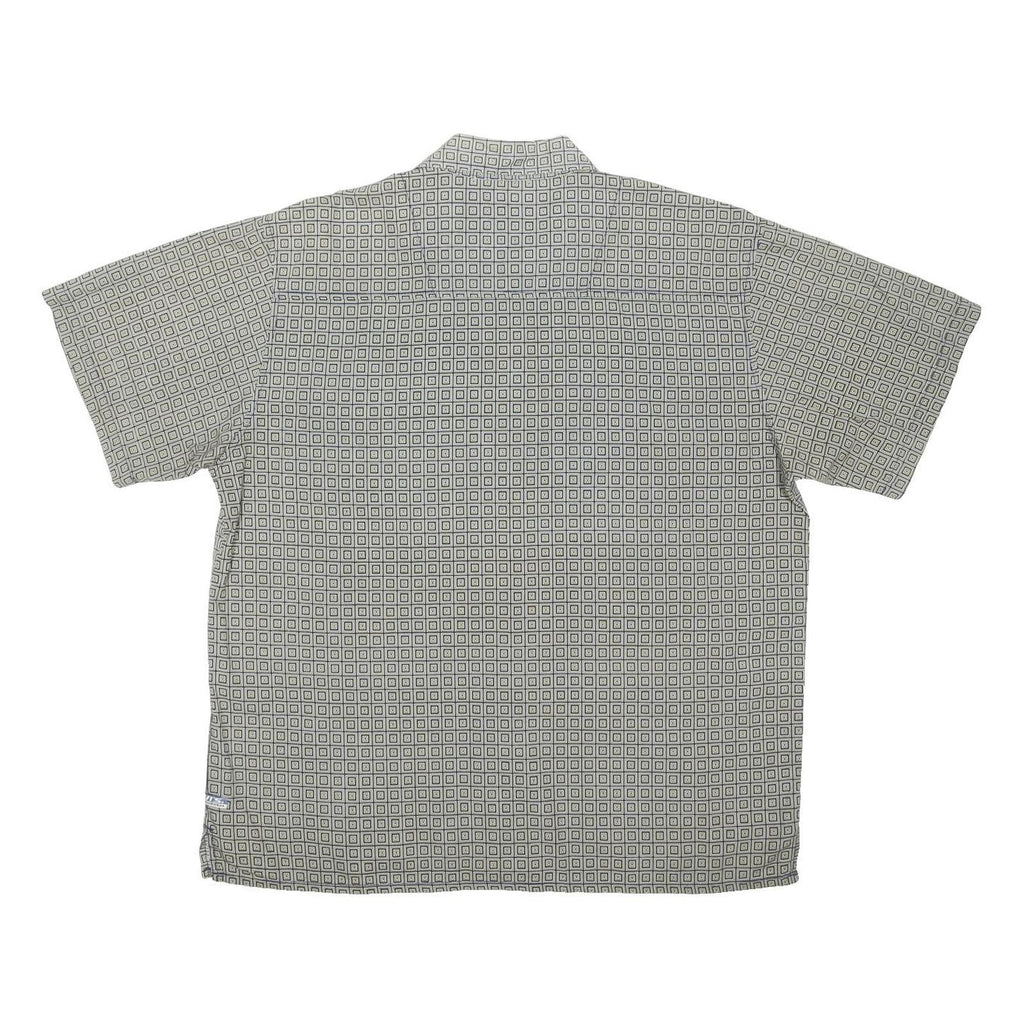LEVI'S Mens Grey & Blue Geometric Pattern Cotton Blend Shirt L Casual Summer